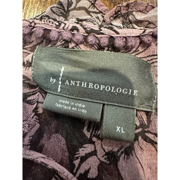Anthropologie Women’s Sheer Floral Blouse – Light Purple – Size XL – Boho Chic - Picture 5 of 8